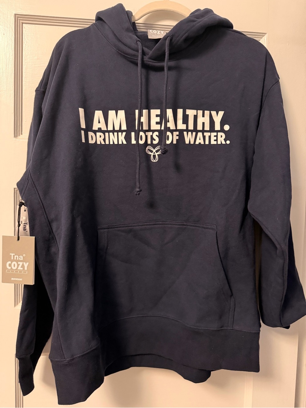 Aritzia TNA Cozy Navy Hoodie - Boyfriend Fit Medium NWT